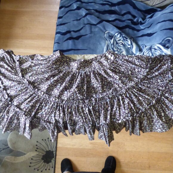 VINTAGE VICTORIAS SECRET MODA INTERNATIONAL FLORAL FULL TIERED SHORT SKIRT 14 - Picture 8 of 13